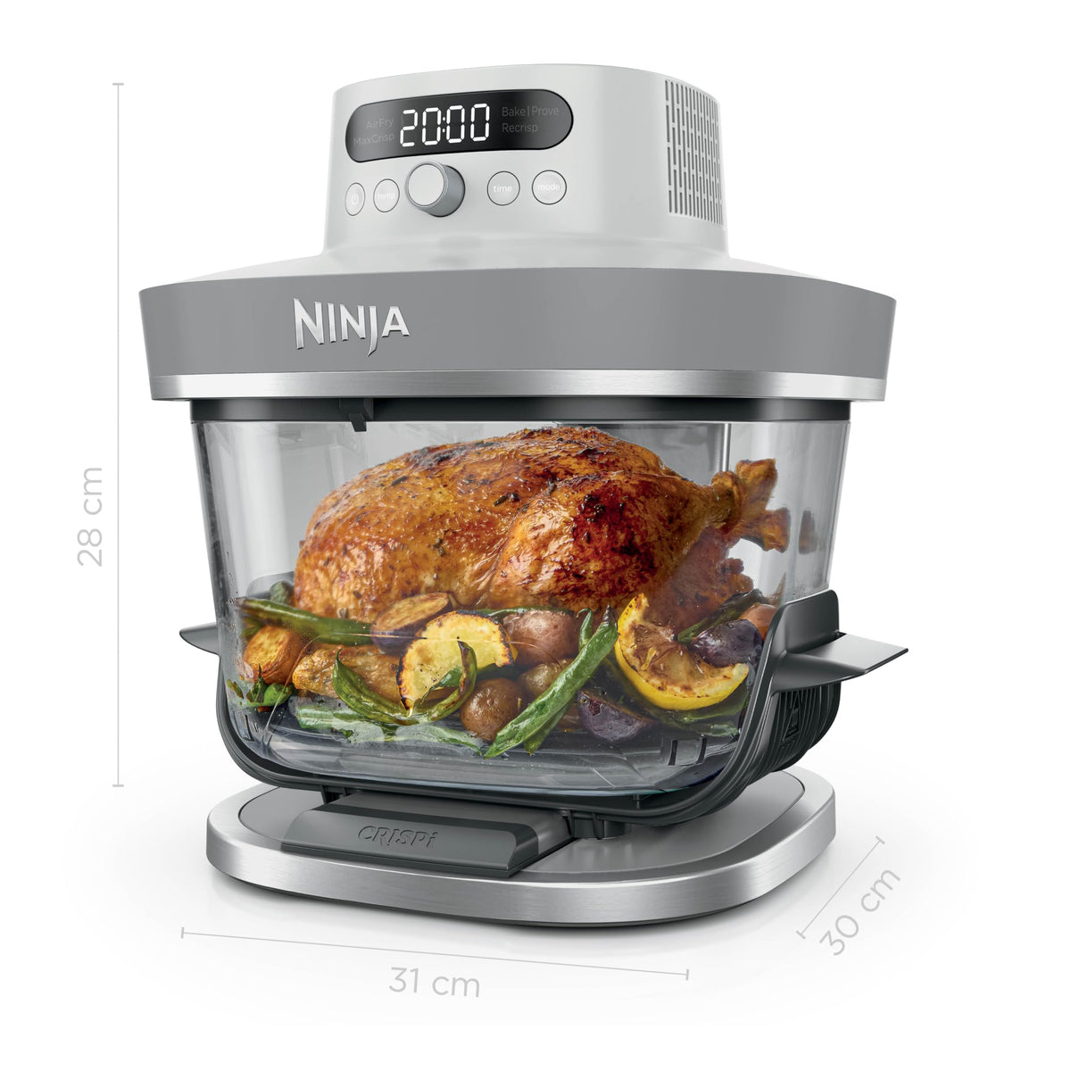 Ninja CRISPi PRO XL Glas-Heißluftfritteuse (Air-Fryer), Weiß AS090EUWH