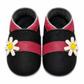 SAYOYO Baby Krabbelschuhe Leder rutschfest 12-18 Monate 21/22 Schwarz Blumen
