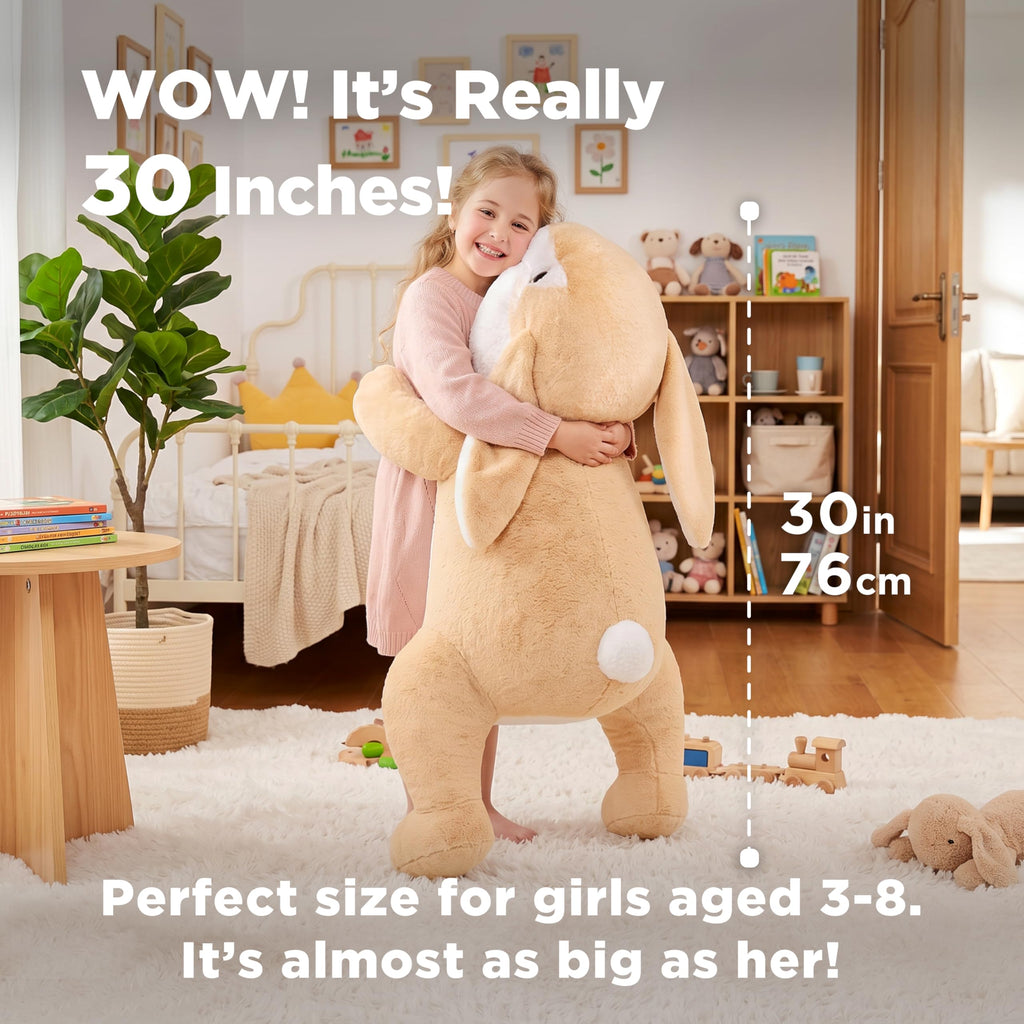 IKASA Groß Hase Stofftier Riesen Kuscheltier,78cm Gross Plüschtier Süße Riesige Flauschige Weich Jumbo Plüsch Spielzeug,Geschenk für Kinder