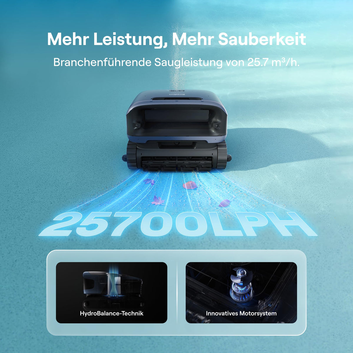 Beatbot Sora 70 Poolroboter, 4-in-1 Poolreinigung, Oberfläche, blau