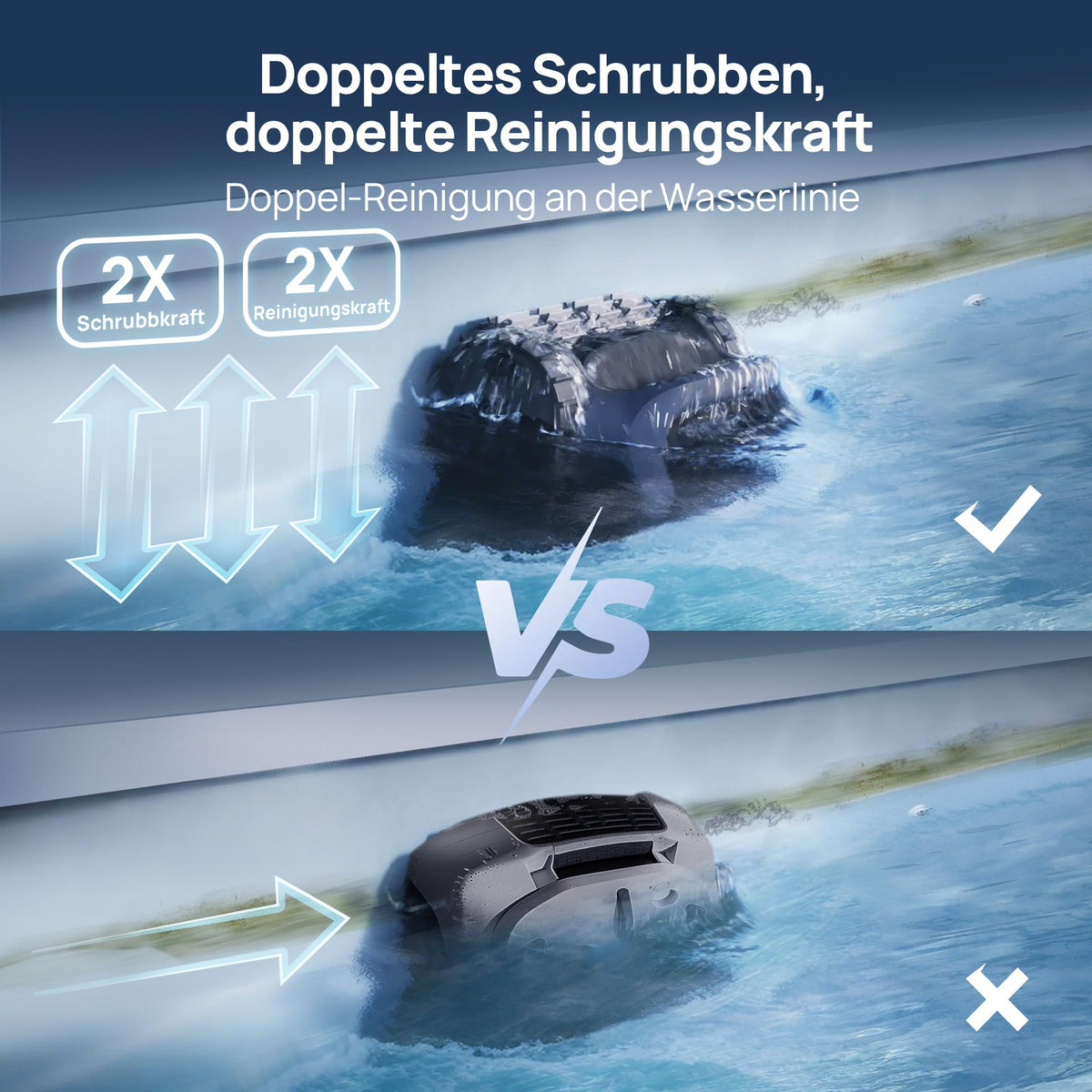 Beatbot AquaSense 2 Poolroboter, Oberflächen-Parkfunktion, Fenstergrau
