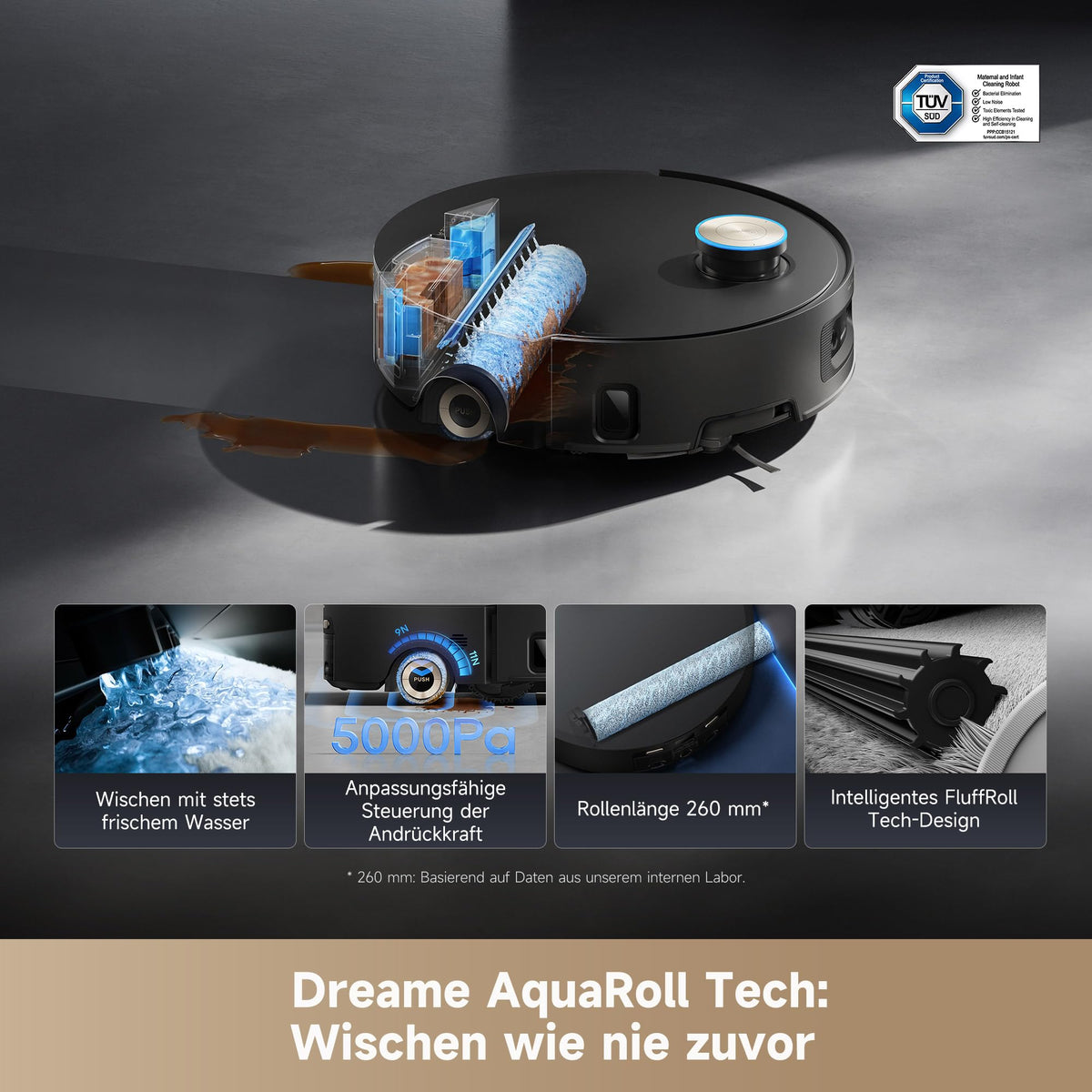 dreame Aqua10 Ultra Roller Complete Saugroboter, AquaRoll-Wischmopp
