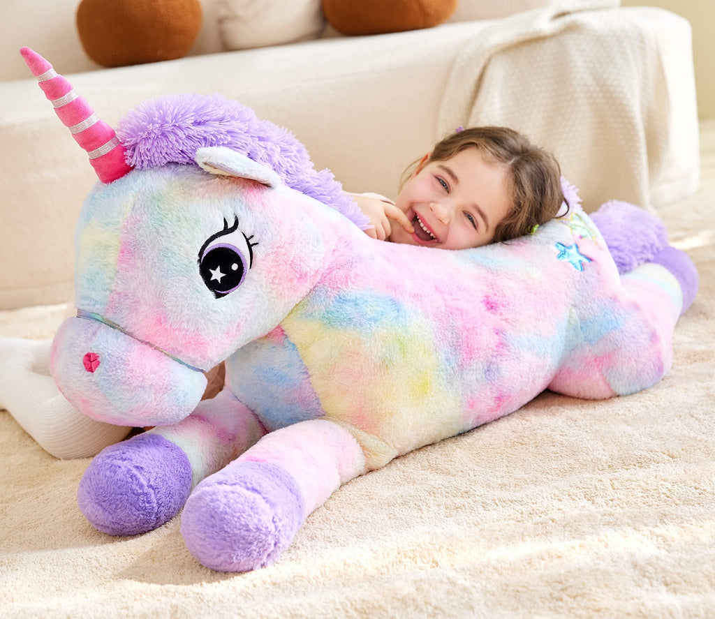 IKASA XXL Einhorn Kuscheltier Groß,110cm Riesen Plüschtier