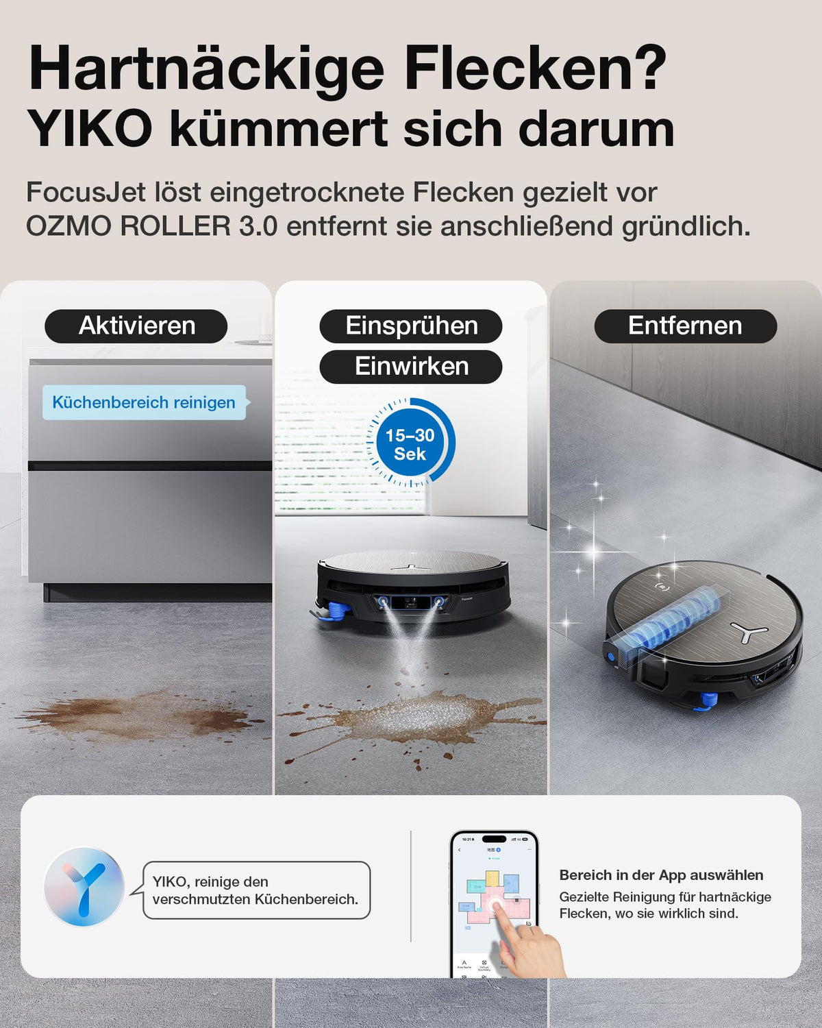 ECOVACS X12S OMNICYCLONE Care kit Saugroboter mit Wischfunktion, 53AW Blast