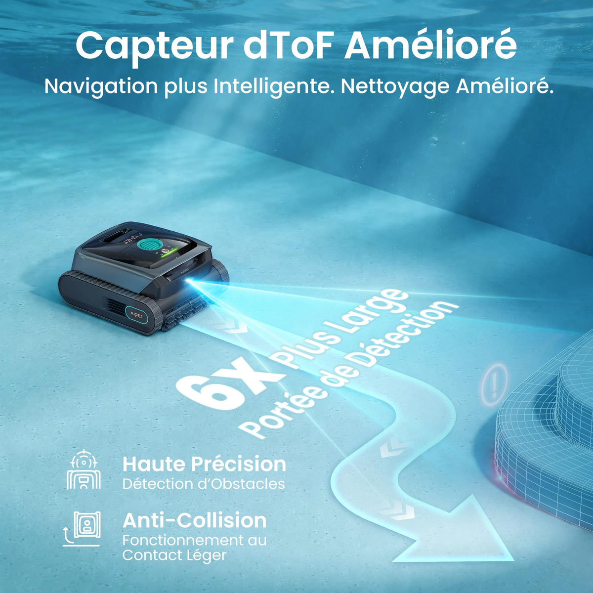 AIPER (2026 Neu) Scuba S3 Poolroboter für Boden, Wand & Wasserlinie, Poolsauger Akku mit Wasserlinien-Parkfunktion, 3-Mikron-Filter, Sensor-Navigation & App-Steuerung, für Einbau- & Aufstellpools