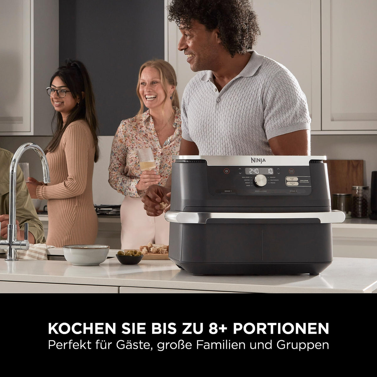 Ninja Foodi FlexDrawer Dual Zone Heißluftfritteuse, Schwarz AF500EU