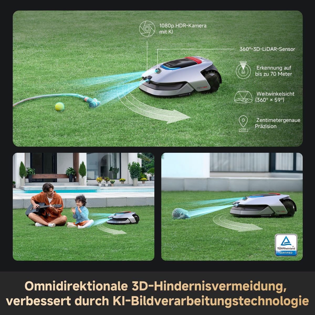 DREAME A2 1200 Mähroboter – Kabellos ohne RTK, für Flächen bis zu 1200 m²
