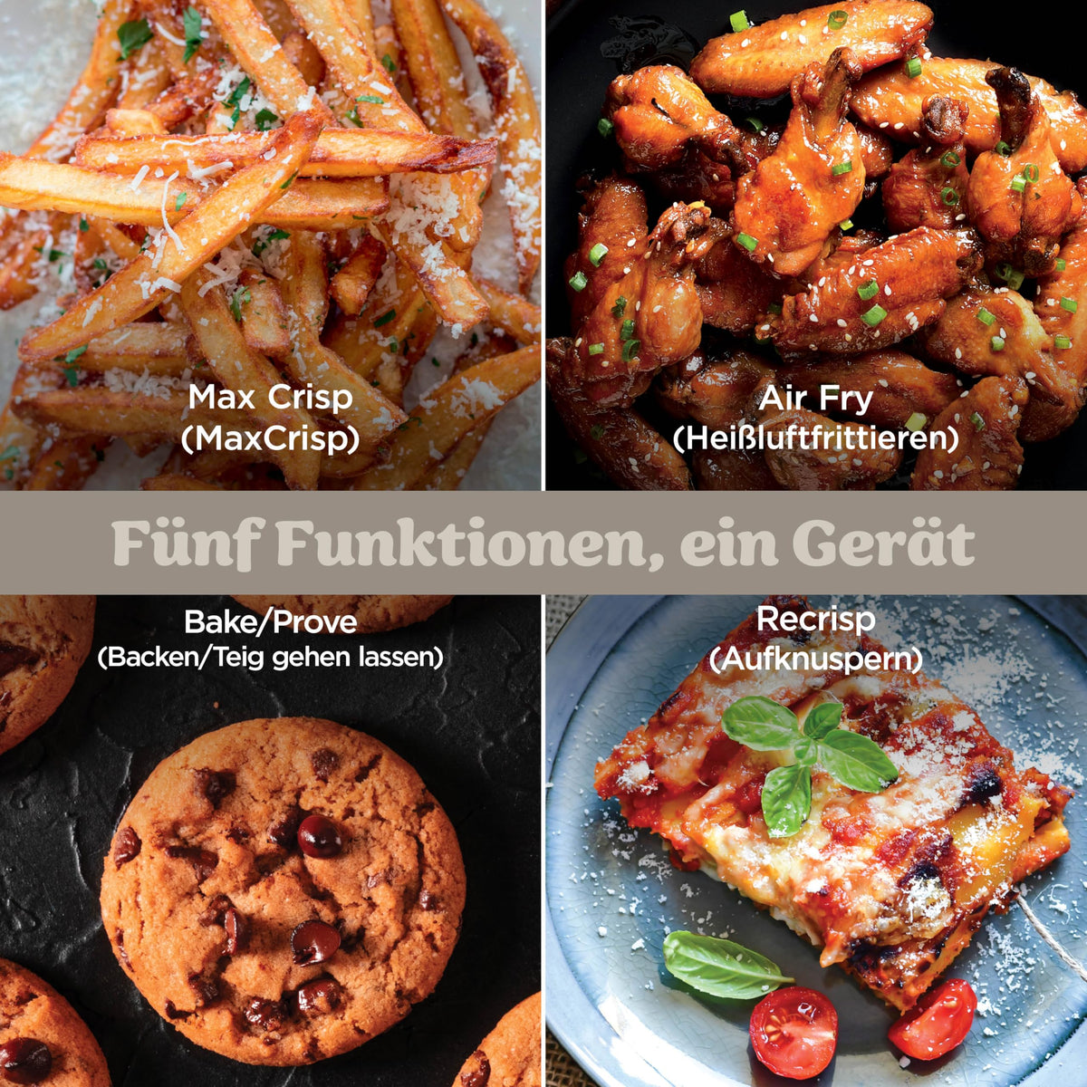 Ninja CRISPi PRO XL Glas-Heißluftfritteuse Air-Fryer, Stone Gold, AS090EUSD