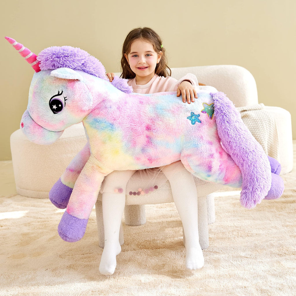 IKASA XXL Einhorn Kuscheltier Groß,110cm Riesen Plüschtier