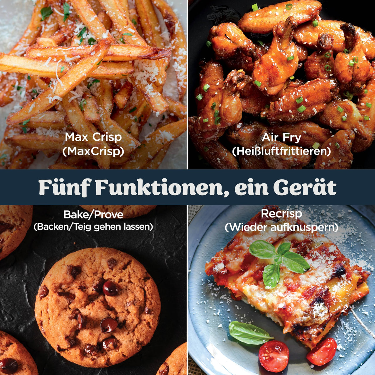Ninja CRISPi PRO XL Glas-Heißluftfritteuse (Air-Fryer), Weiß AS090EUWH
