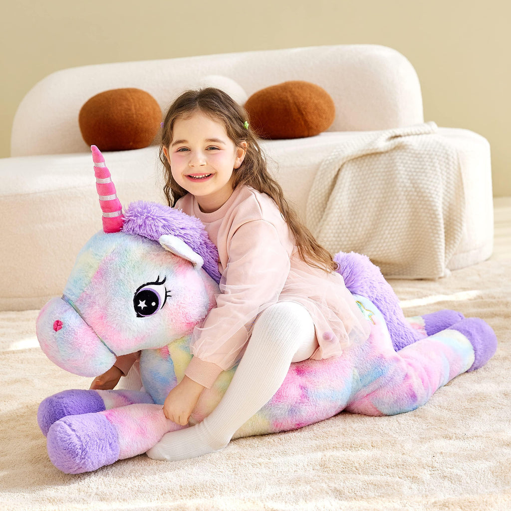 IKASA XXL Einhorn Kuscheltier Groß,110cm Riesen Plüschtier