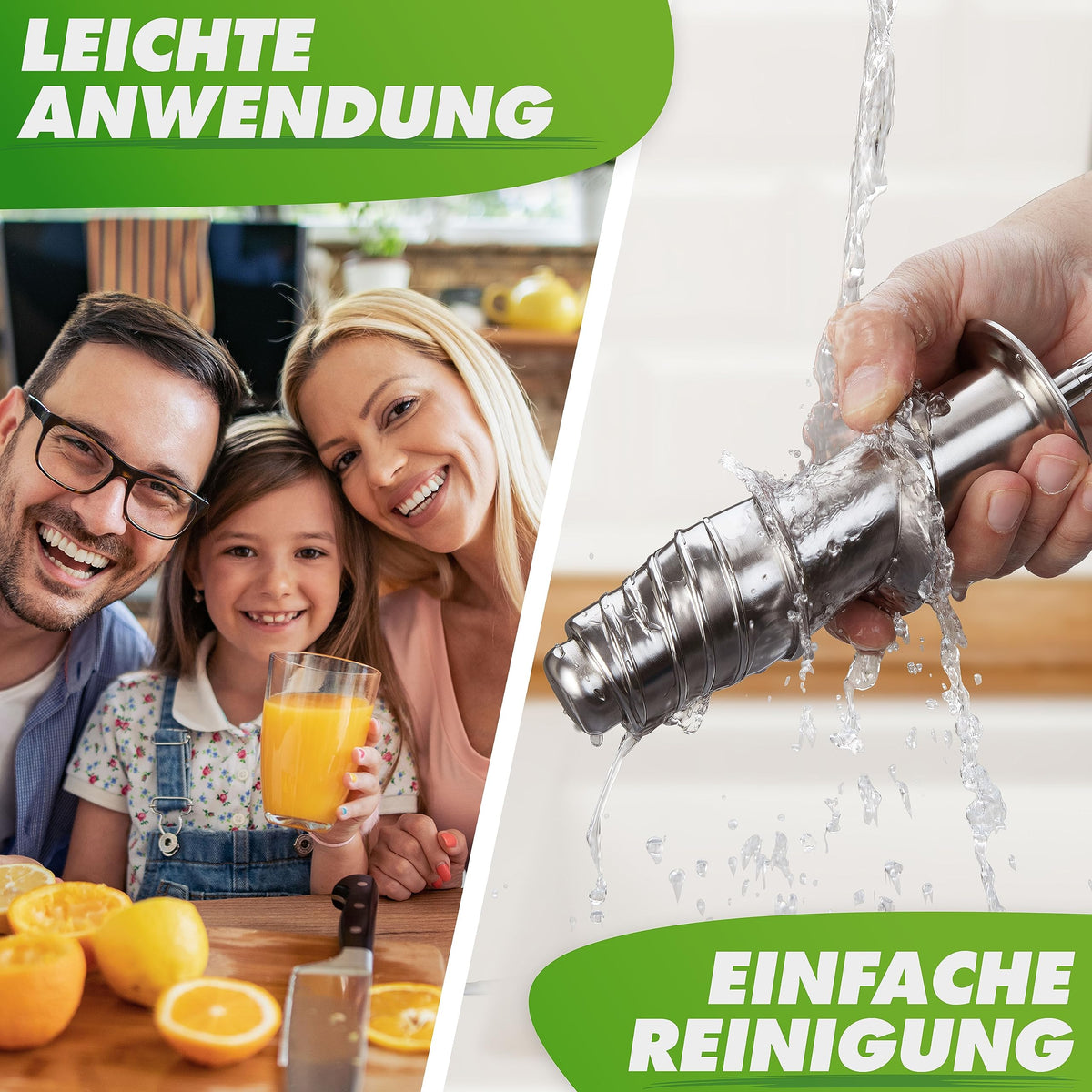 Nutrilovers Slow Juicer GREEN-PRESS EDELSTAHL Schnecke DEUTSCHE MARKE Ganze Früchte entsaften Sellerie Gemüse und Obst Entsafter Testsieger Allrounder Saftpresse elektrisch