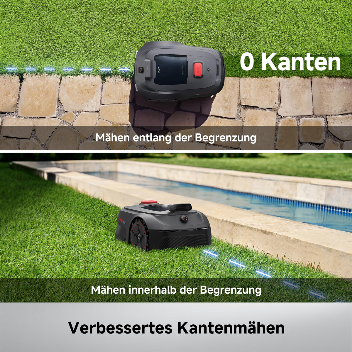 MOVA ViAX 500 Mähroboter ohne Begrenzungskabel, 360°-LiDAR & Dual-KI-Vision